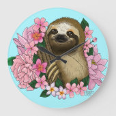 Grande Horloge Ronde Fleurs roses parentes (Recto)