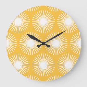 Grande Horloge Ronde Fleurs simples : design sans couture scandinave.