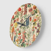 Grande Horloge Ronde Fleurs vintages (Angle)