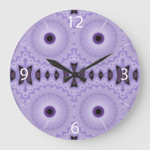 Grande Horloge Ronde Fleurs violettes