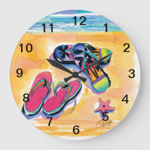 Grande Horloge Ronde Flip-flop clock, Large Beach clock