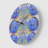 Grande Horloge Ronde Flocon de neige (Angle)