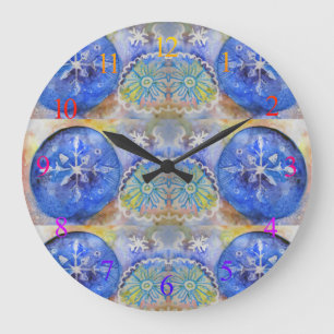 Grande Horloge Ronde Flocon de neige