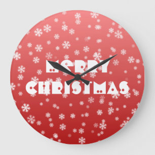 Grande Horloge Ronde Flocon de neige de Noël