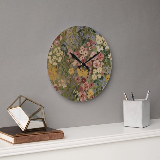 Grande Horloge Ronde Floraison Éternelle de Printemps (Bureau)