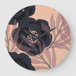 Grande Horloge Ronde Floral abstract elegance, artistic background.