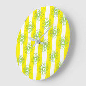 Grande Horloge Ronde Floral de Yellow (Angle)