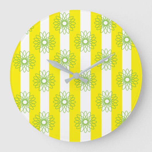 Grande Horloge Ronde Floral de Yellow (Recto)