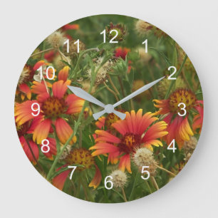 Grande Horloge Ronde Floral d'été