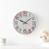 Grande Horloge Ronde Floral Elegance Round Acrylic Wall Clock (Maison)