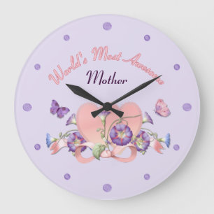 Grande Horloge Ronde Floral Moral Glory Mothers Day