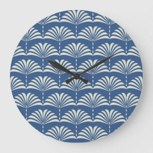 Grande Horloge Ronde Floral Orné : Art Déco Abstrait.