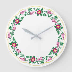 Grande Horloge Ronde Floral ovale