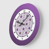 Grande Horloge Ronde Floral Purple Garden (Angle)
