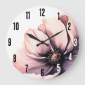 Grande Horloge Ronde Floral rose moderne Fleur (Recto)