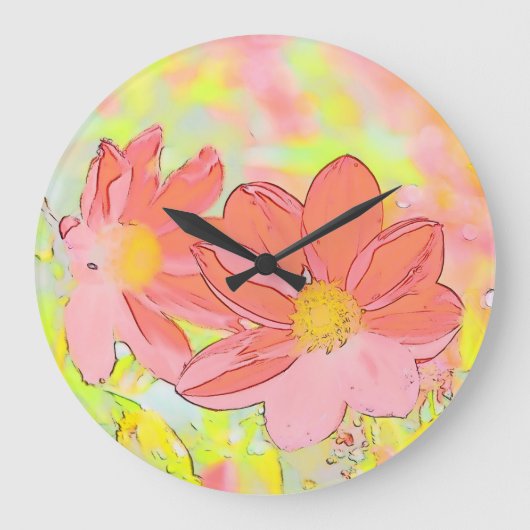 Grande Horloge Ronde Floral Wall Clock (Recto)