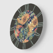 Grande Horloge Ronde Flore avec bordure (Angle)