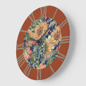 Grande Horloge Ronde Flore avec bordure (Angle)