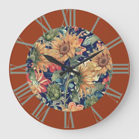 Grande Horloge Ronde Flore avec bordure (Recto)