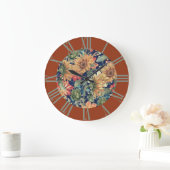 Grande Horloge Ronde Flore avec bordure (Maison)