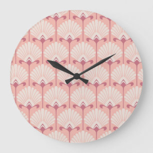 Grande Horloge Ronde Flore classique : Motif Vintage sans couture