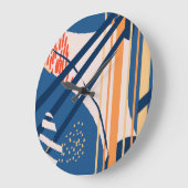 Grande Horloge Ronde Flore tropicale : En-tête moderne (Angle)