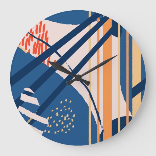 Grande Horloge Ronde Flore tropicale : En-tête moderne (Recto)