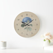Grande Horloge Ronde Flower bleu (Maison)
