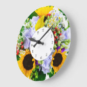 Grande Horloge Ronde Flower Design Kitchen Clocks (Angle)