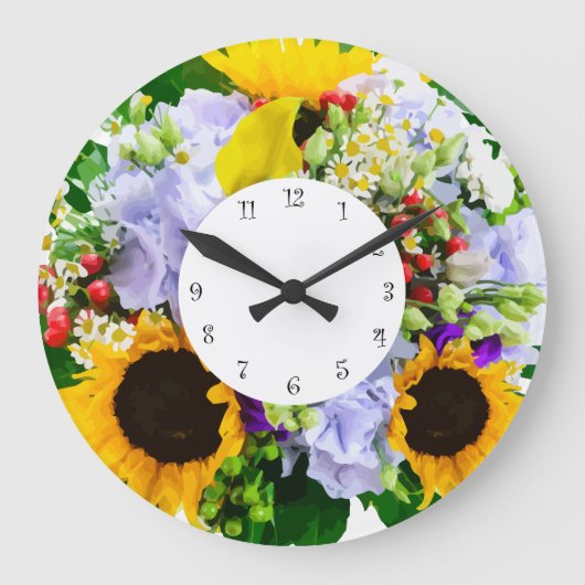Grande Horloge Ronde Flower Design Kitchen Clocks (Recto)