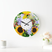 Grande Horloge Ronde Flower Design Kitchen Clocks (Maison)