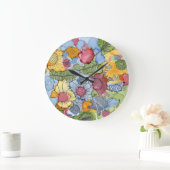 Grande Horloge Ronde Flower Doodle Acrylic Wall Clock (Maison)