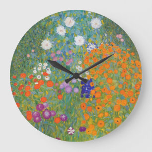 Grande Horloge Ronde Flower Garden by Gustav Klimt