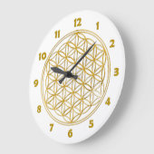 Grande Horloge Ronde FLOWER OF LIFE - gold - clock face Numbers (Angle)