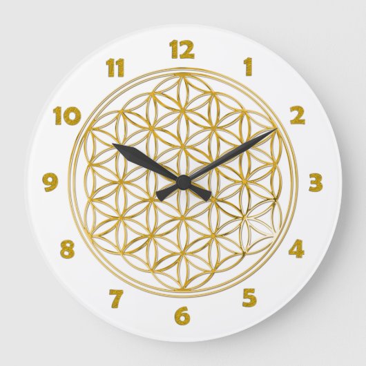 Grande Horloge Ronde FLOWER OF LIFE - gold - clock face Numbers (Recto)