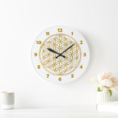 Grande Horloge Ronde FLOWER OF LIFE - gold - clock face Numbers (Maison)