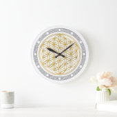 Grande Horloge Ronde FLOWER OF LIFE - gold - clock face silver ring (Maison)