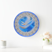 Grande Horloge Ronde Flux bleu (Maison)