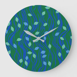 Grande Horloge Ronde Flux Élémentaire Émeraude Vert Bleu Cobalt avec Fe