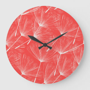 Grande Horloge Ronde Flying Dandelion Graines Vintage Arrière - plan.