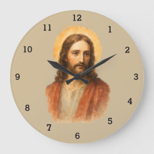 Grande Horloge Ronde Foi de la résurrection catholique Jésus-Christ