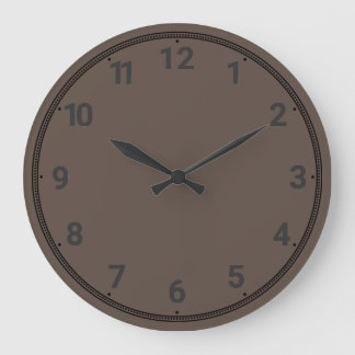 Grande Horloge Ronde Fond brun chocolat