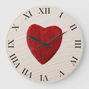 Grande Horloge Ronde Fond de ménage avec coeur