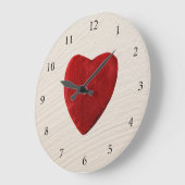 Grande Horloge Ronde Fond de ménage avec coeur (Angle)