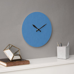 Grande Horloge Ronde Fond texturé bleu simple et calme