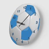 Grande Horloge Ronde Football Ball Blue (Angle)