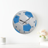 Grande Horloge Ronde Football Ball Blue (Maison)