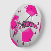 Grande Horloge Ronde Football Ball | Pink (Angle)
