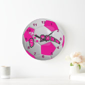 Grande Horloge Ronde Football Ball | Pink (Maison)