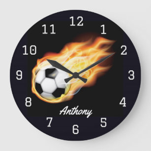 Grande Horloge Ronde Football ou Soccer personnalisé